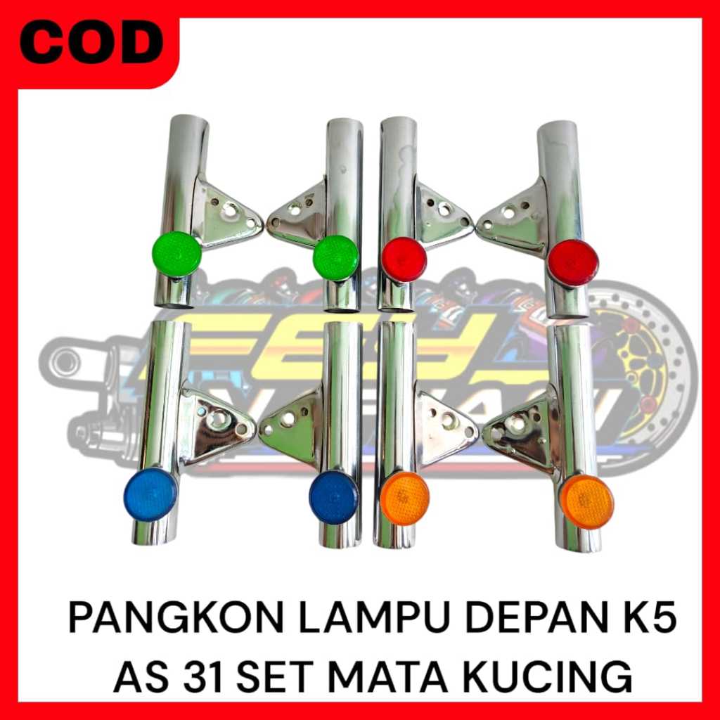 PANGKON DUDUKAN LAMPU K5 KUPINGAN LAMPU DEPAN K5 STENLIS AS 31 SET MATA KUCING DETAIL MIRIP ORI PNP 