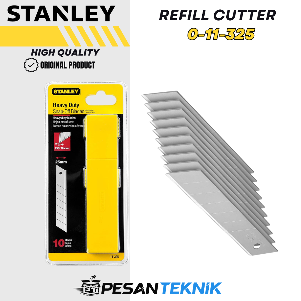 

Isi Cutter Mata Cuter 25MM Knife Blades Quick Point STANLEY 0-11-325