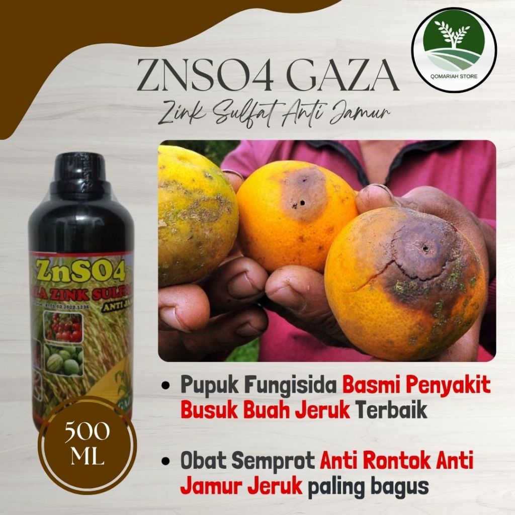 ZNSO GAZA 500ML Pupuk Fungisida Untuk Mengatasi Busuk Buah Jeruk Paling Bagus - Obat Anti Rontok Tan