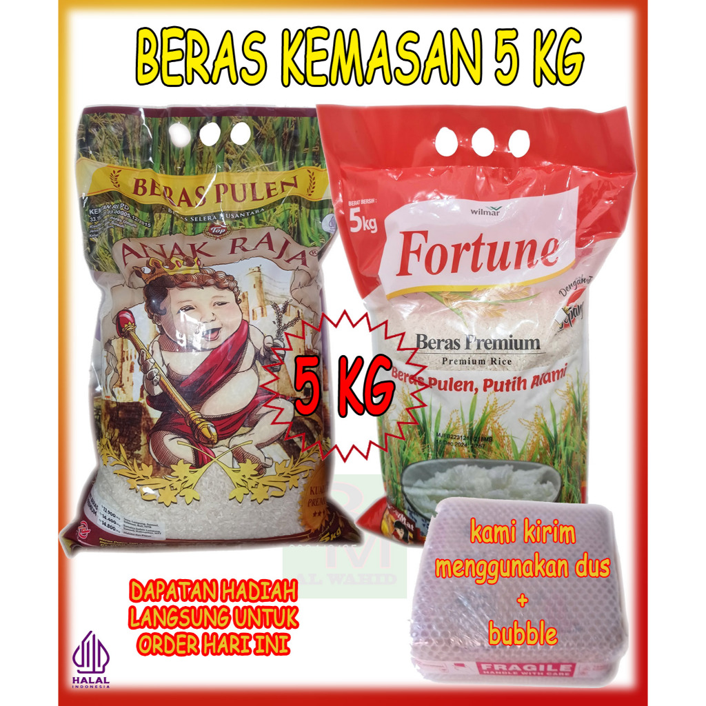 

Beras anak Raja Fortune Kemasan 5kg Super Pulen