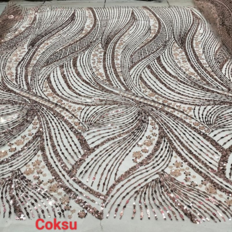 KAIN/BAHAN TILE SQUIN FULL PAYET/TILE FULL PAYET JAHIT