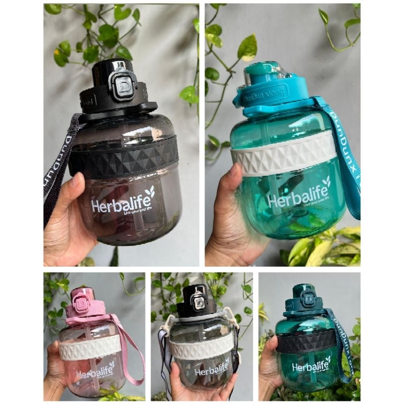 Botol 1,3liter ada sedotan, tali botol bulat gendut