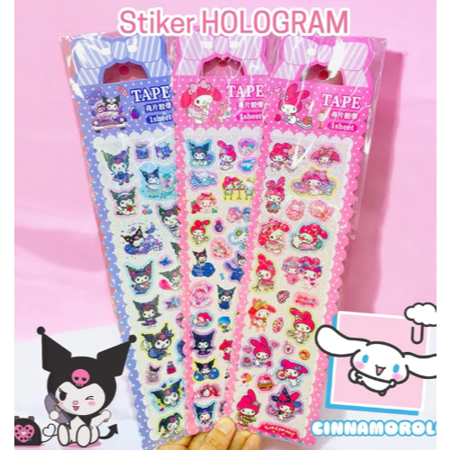

GROSIRMAINANJKT STIKER HOLOGRAM ANAK KARAKTER SANRIO 25cm / tape 1sheet karakter sanrio