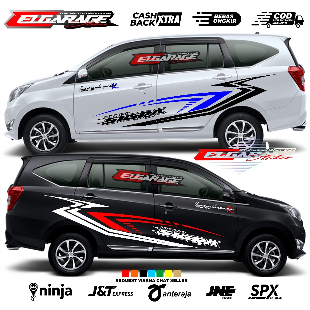 Sticker mobil sigra stiker mobil sigra tebari variasi list kanan kiri sticker mobil sigra