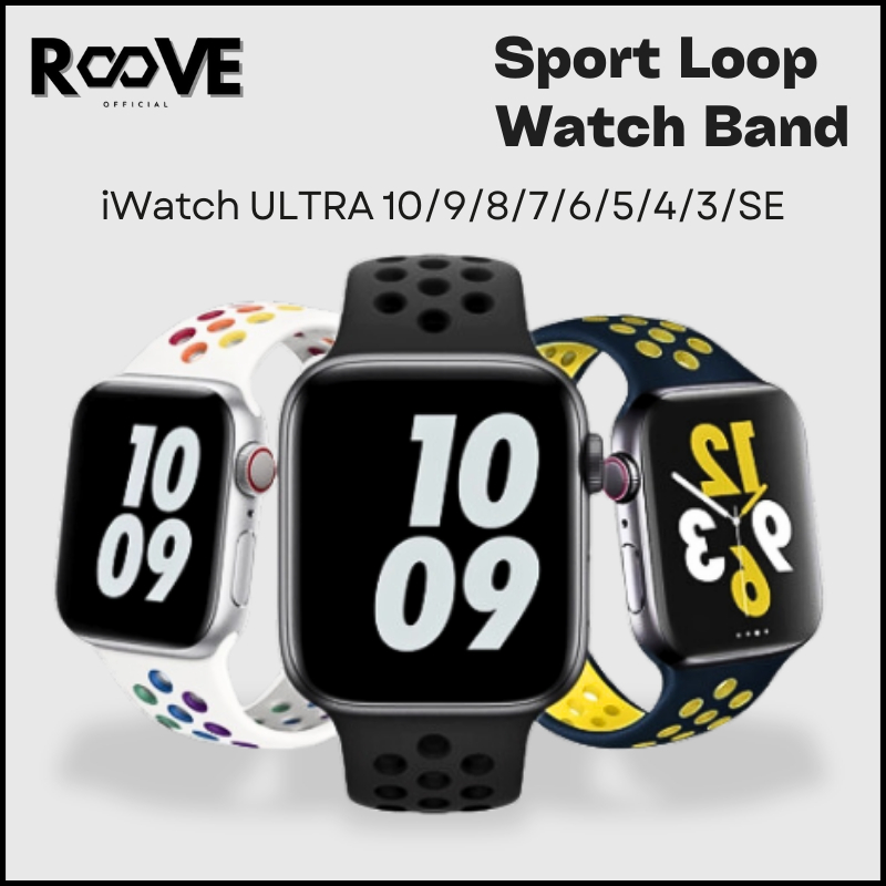 Strap Apple Watch iWatch RUBBER Nike Bolong IWO Watch Addict Silicon Tali Jam Sport series 9 8 7 6 5