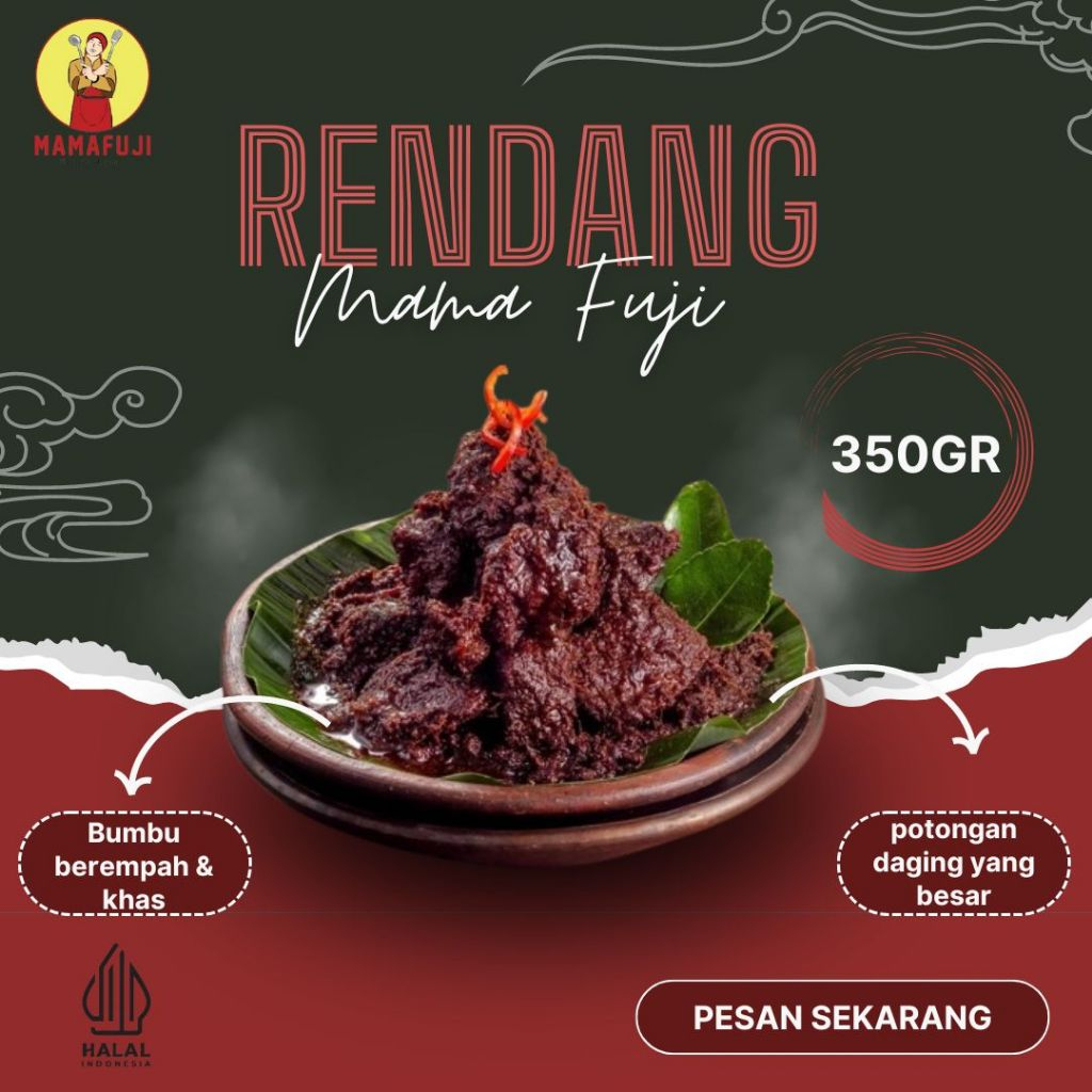 

mamafuji rendang padang / kemasan 350gr / halal tanpa bahan pengawet