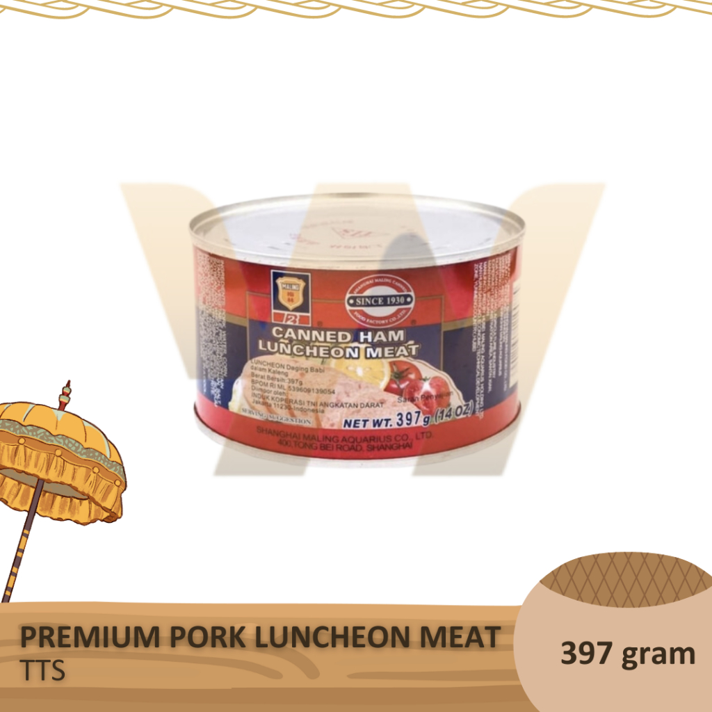 

TTS Ham Maling PREMIUM Canned Pork Luncheon Meat / Daging Babi Kaleng 397 gram