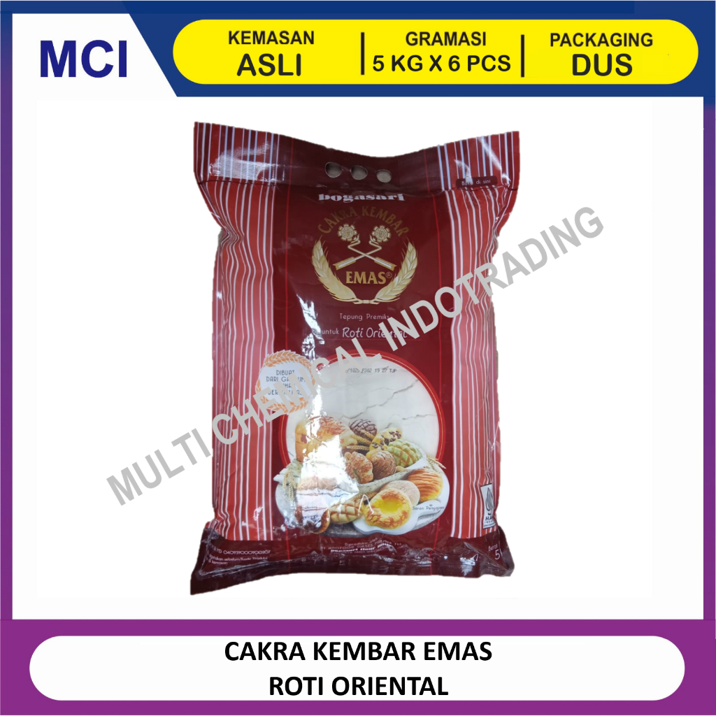 

CAKRA KEMBAR EMAS ROTI ORIENTAL / TEPUNG TERIGU ORIENTAL CAKRA KEMBAR EMAS 5 KG - 1 DUS 6 PCS