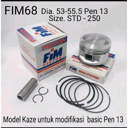 FIM SEHER PISTON KIT KAZE 53 53,5 54 54,5 55 56 Pin Pen 13 FIM 68 IZUMI