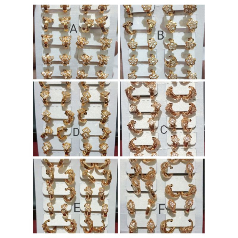 R2,85. Grosir 12 pasang Anting anak anak xuping berlapis emas dgn mata zircon