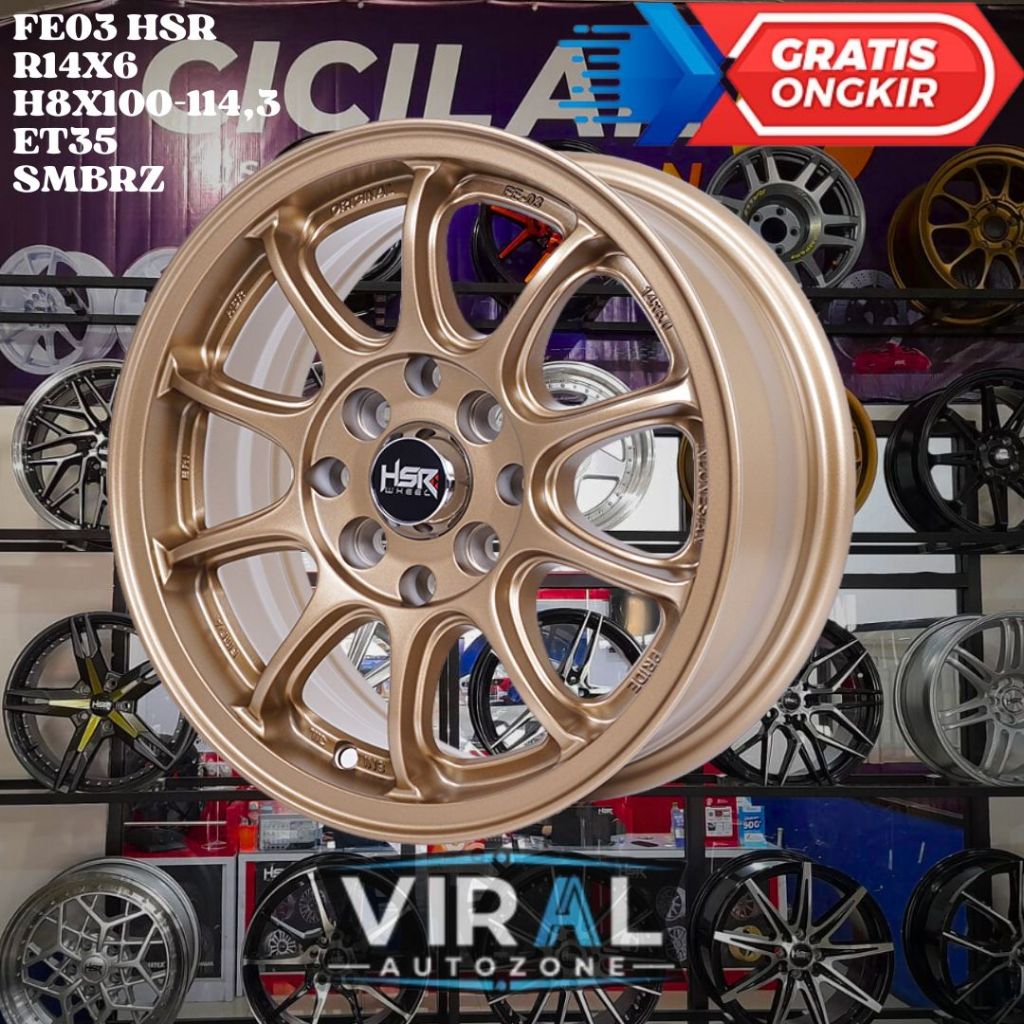 Velg Mobil Racing Ring 14 R14 HSR FE03 Untuk Evalia , Colt , Carry , Atoz