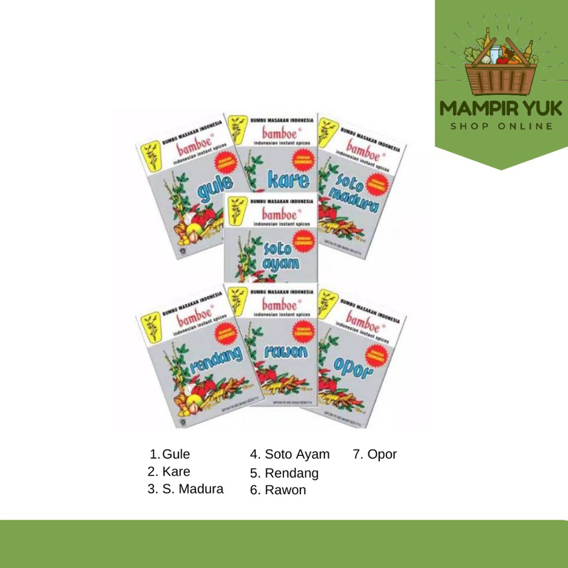 

Bumbu bamboe semua varian 1 pcs | mampiryuk