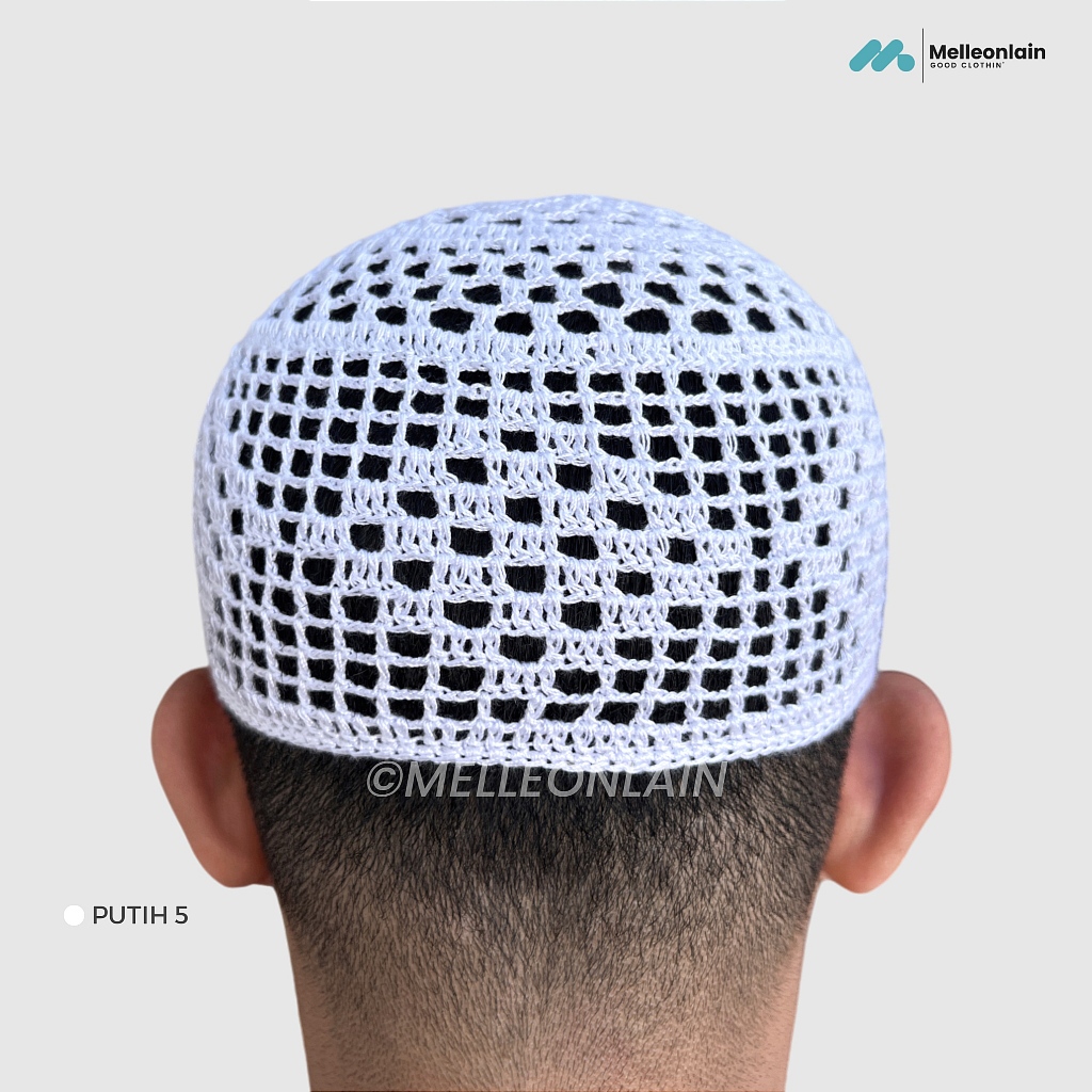 HOT DEALS PECI RAJUT SAUDI KOPIAH SONGKOK PUTIH MELLEONLAIN