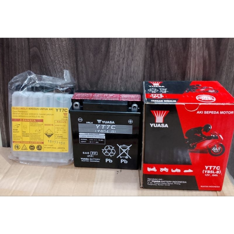 aki kering Yuasa yt7c JUP MX135, JUPITER Z, SHOGUN110, BLITZ, JOY, SUPRA, SUPRA FIT, SUPRA XX.MIO '0