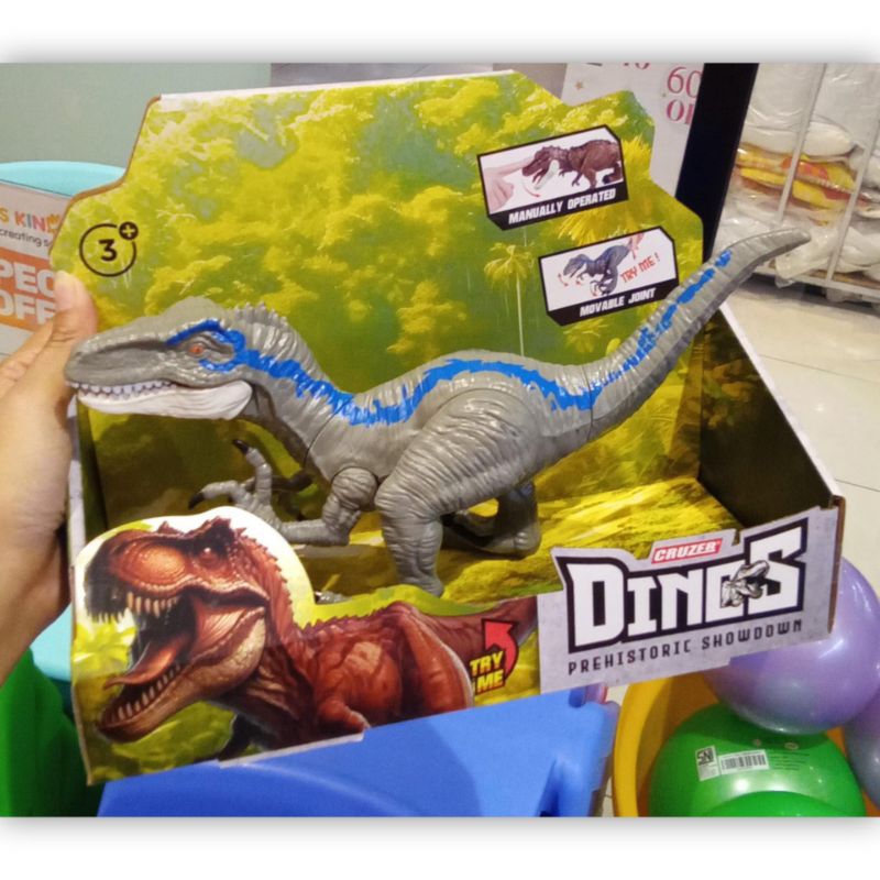 Cruzer Dinos Prehistoric Showdown Figure Velociraptor Blue