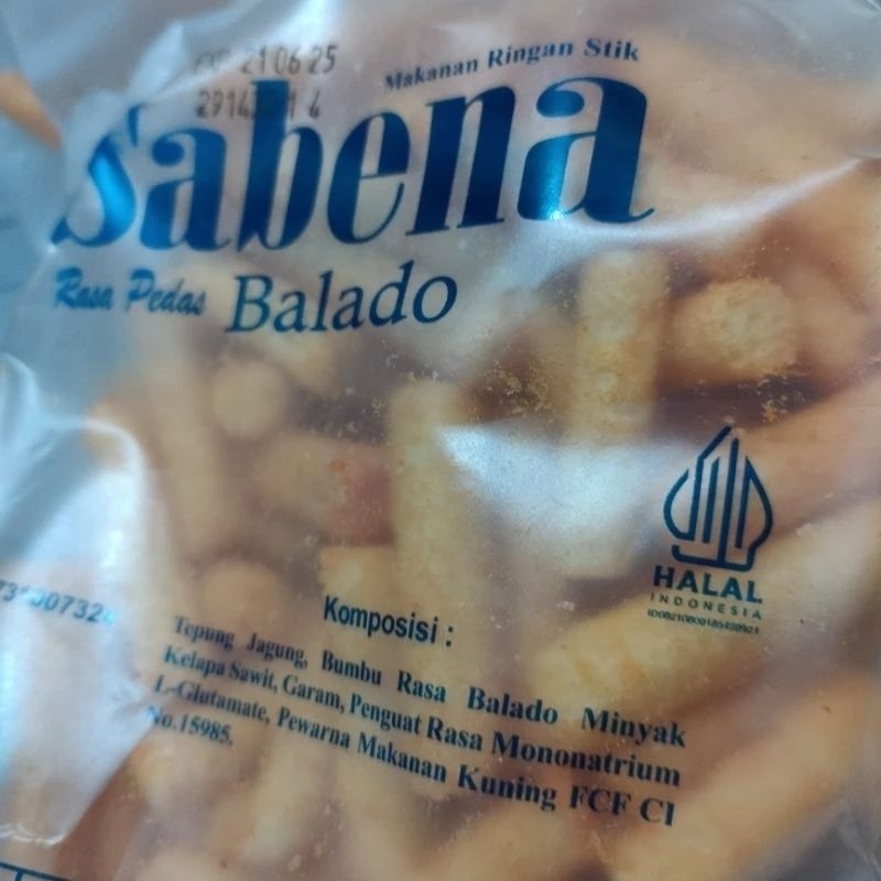 

sabena Snack renyah gurih rasa balado berat 50g isi 5 bgks