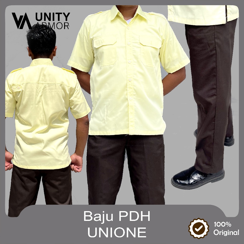 Seragam PDH satpam /Security krem Celana coklat Tua / Seragam Harian PDH satpam / Security