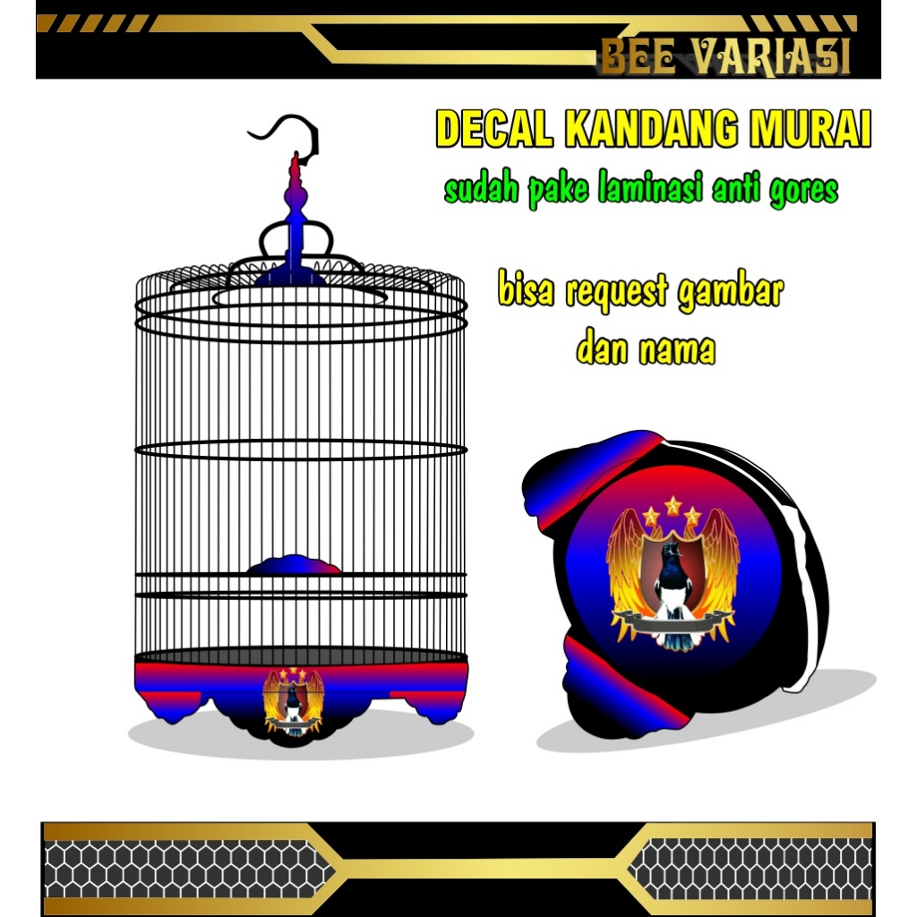 SAYAP MURAI,kandang tebok, sticker sangkar murai, tebok murai ,stiker tebok murai ,sangkar murai, de
