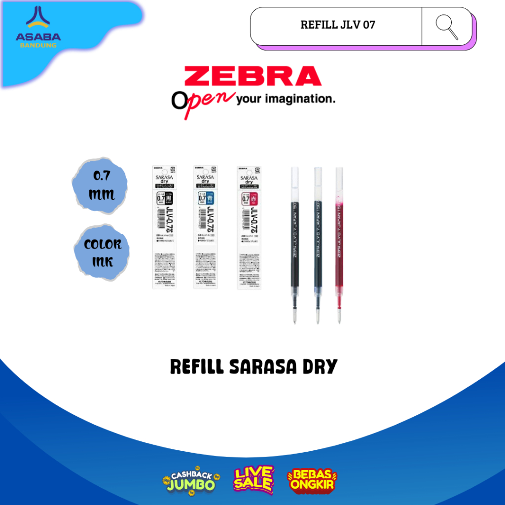 

Asaba Bandung - Zebra Refill JLV 07 (Refill Sarasa Dry)