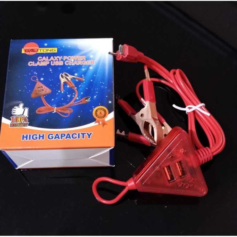 Charger Aki Motor ZXT-1012 / Cas HP Dari Aki - Charger Aki Ke HP