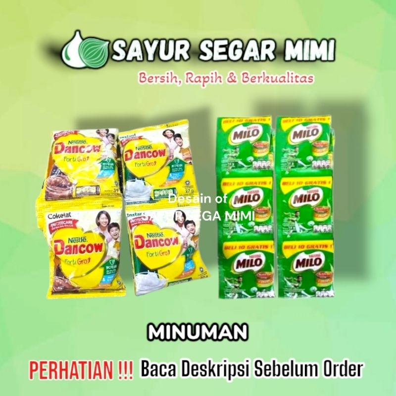 

MILO & DANCOW 1RENCENG isi 10 SACHET - Sayur Segar Mimi