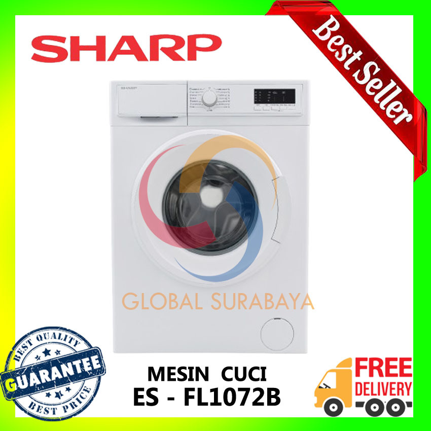 MESIN CUCI FRONT LOADING SHARP ES-FL 1072B ESFL1072B 7 kg