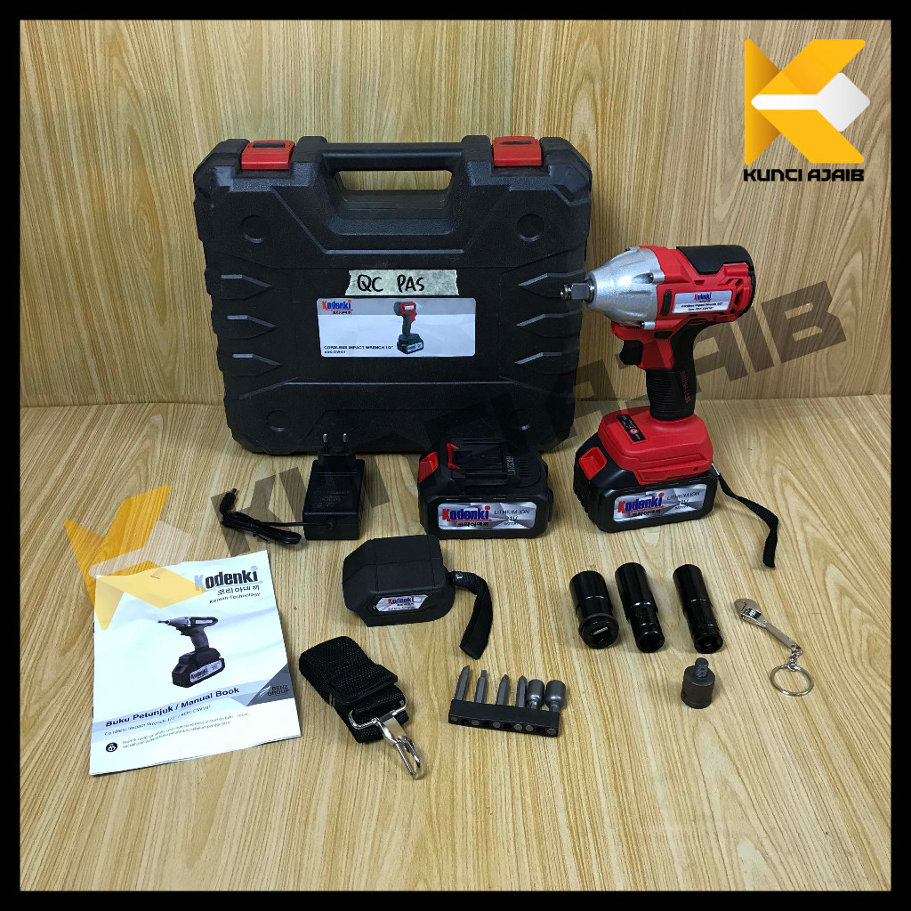 KODENKI CIW101 Mesin Impact Wrench Cordless Brushless Baterai Charger