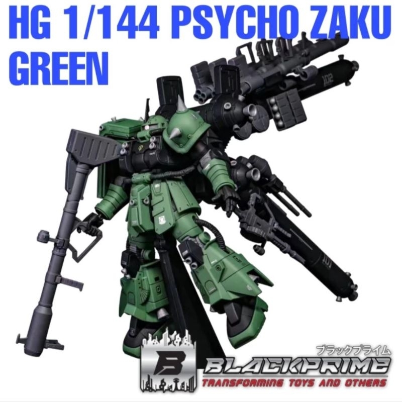 HG Psycho Zaku 1/144 Fighter Thunderbolt Ver Green Color