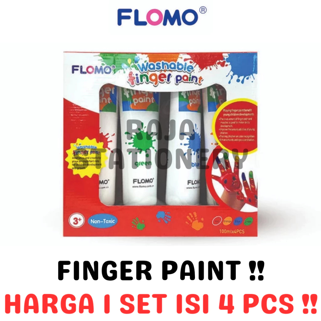 

Flomo WASHABLE Finger Paint SET NON-TOXIC / Cat Tangan AMAN Anak SET
