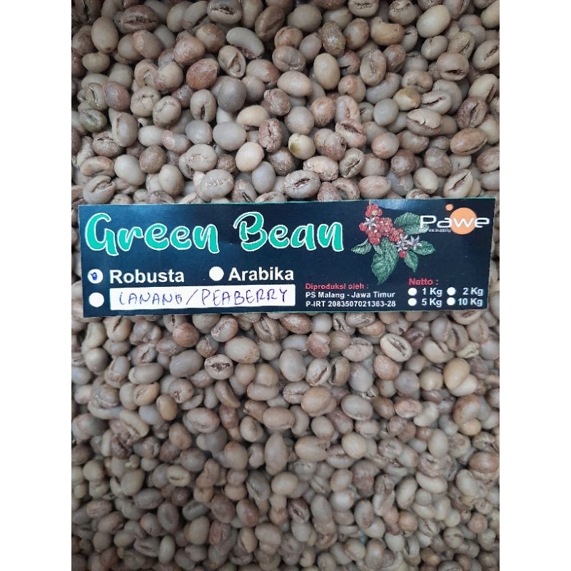 

Green Bean Kopi Lanang Robusta Peaberry 1Kg