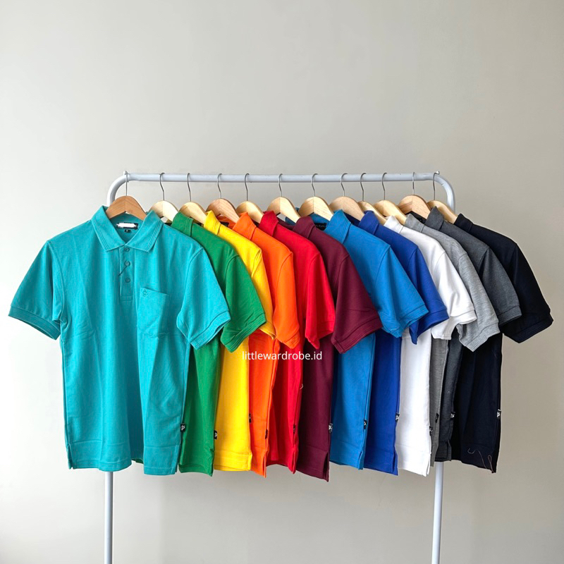 S-XXL • KAOS KERAH POLOS KANTONG 225-230 gsm