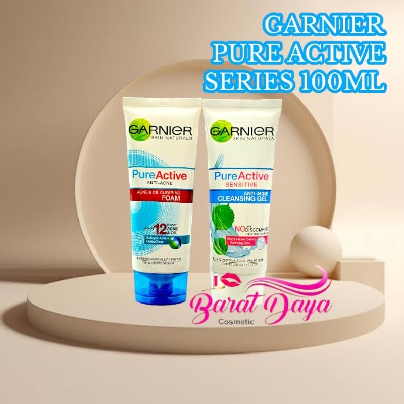 [100ml] Garnier Pure Active Facial Foam Series | Anti Acne | Sensitive Cleansing Gel