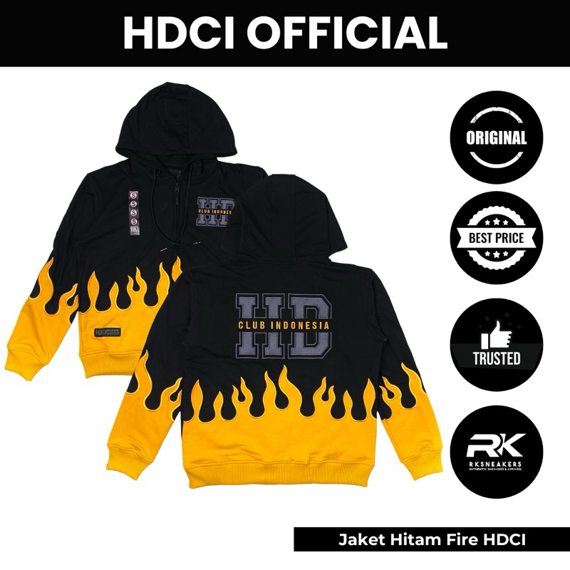 Jaket Hitam Fire Harley Davidson Club Indonesia 100% Authentic