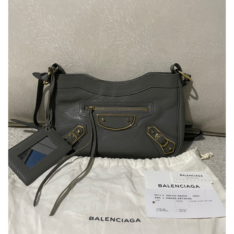 Preloved Authentic Balenciaga Hip Edge 2017 Gold Hardware Grey