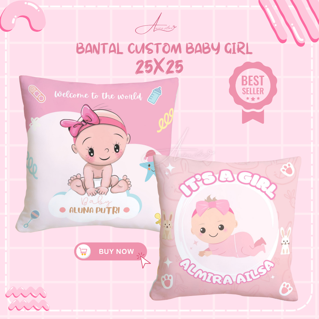 BANTAL BABY BORN GIRL/ SOUVENIR BABY BORN / BANTAL FOTO PRINTING MURAH /  BANTAL BAYI