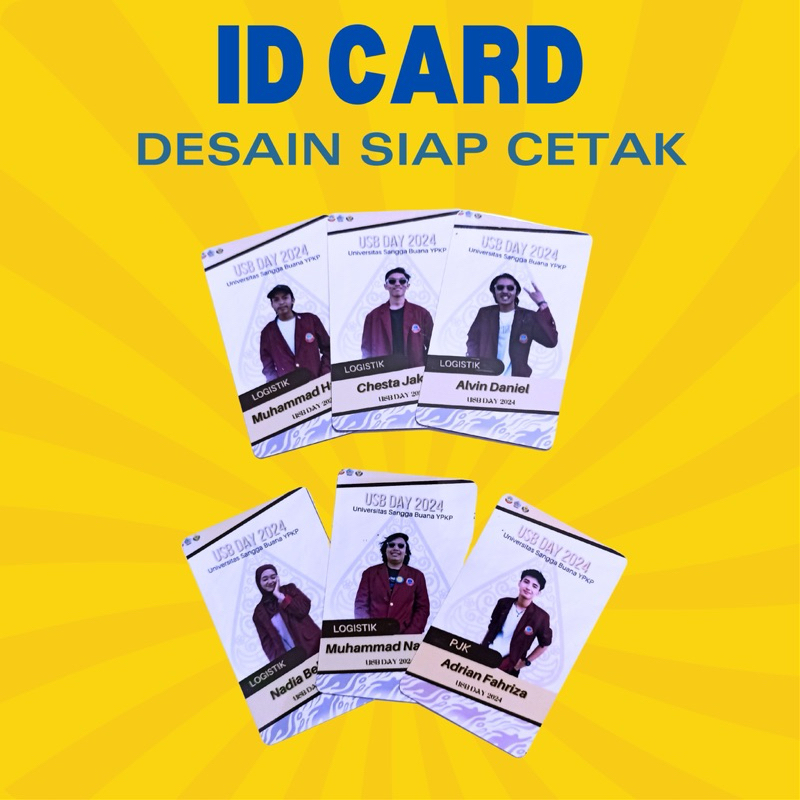 

desain siap cetak id card/id card siap cetak custom/kartu pengenal/id card 2sisi/id card bolak balik/