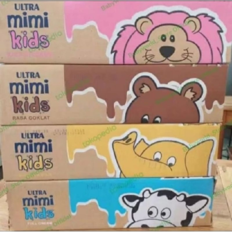 

Susu UHT Ultra Mimi Kids 125ML ( isi 20 pcs) rasa Fuulcream, Vanila, Cokelat,Stroberi