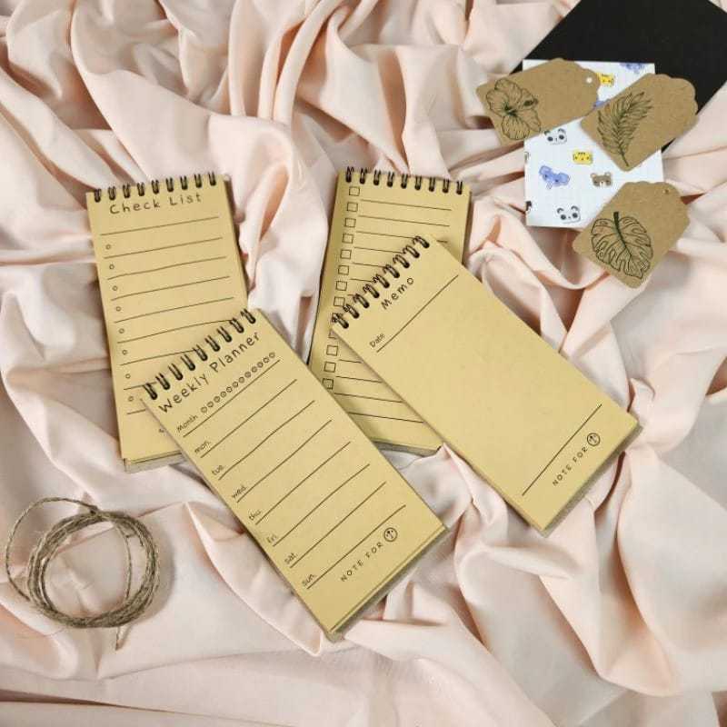 

TO DO LIST NOTEBOOK KECIL MINI BUKU CATATAN JURNAL MEMO CHEK LIST WEEKLY PLANNER BLANK POLOS WARNA COKLAT