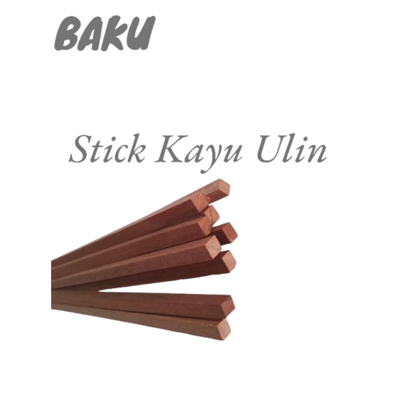 Stik Lis kayu Ulin persegi kotak mini / balok Stick Kayu Ulin 1cm x 1cm panjang 60cm