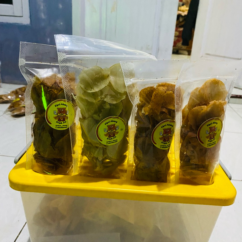 

Keripik Aci (kipci), snack cocok buat keluarga dengan berbagai rasa dan ukuran, 100 gram, 200 gram, dan 1 kg