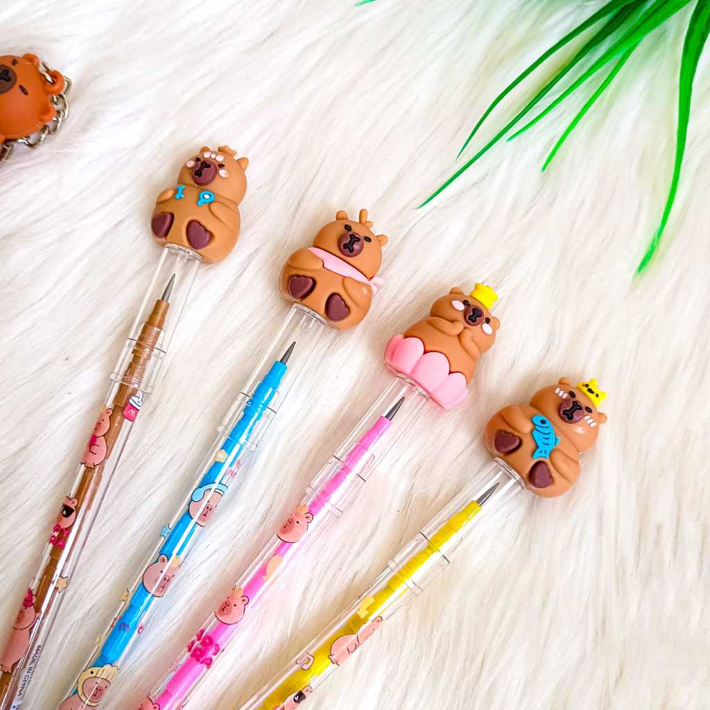

qwe (12 PCS) PENSIL SUSUN CAPYBARA PENCIL BISA DIISI ULANG BENSIA LANTU CAPPIBARA CAPPYBARA