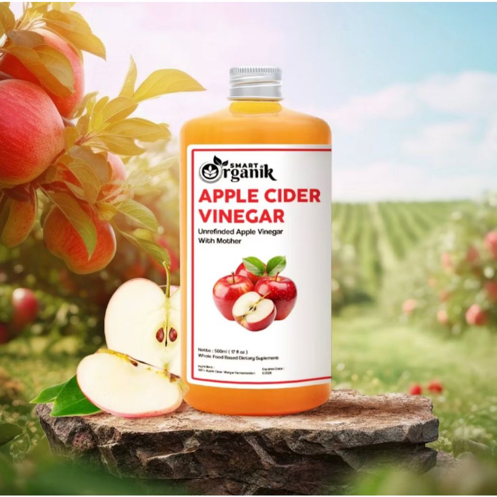 

SMART ORGANIK Cuka Apel /Apple Cider Vinegar With Mother Cuka Sari Apel Asli 100%