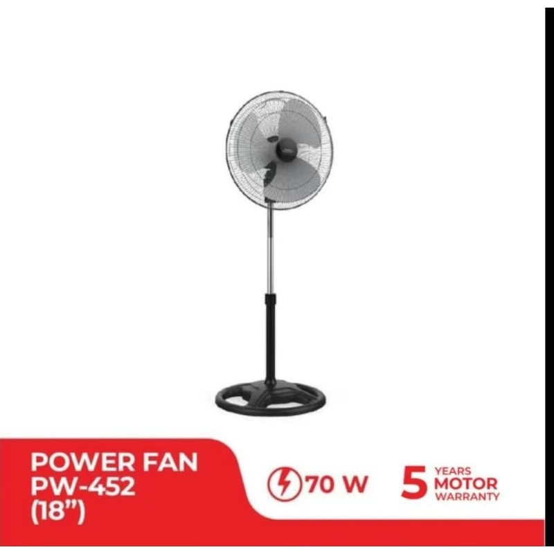 Stand Power Fan Maspion Pw452 / Kipas Angin Maspion Pw 452