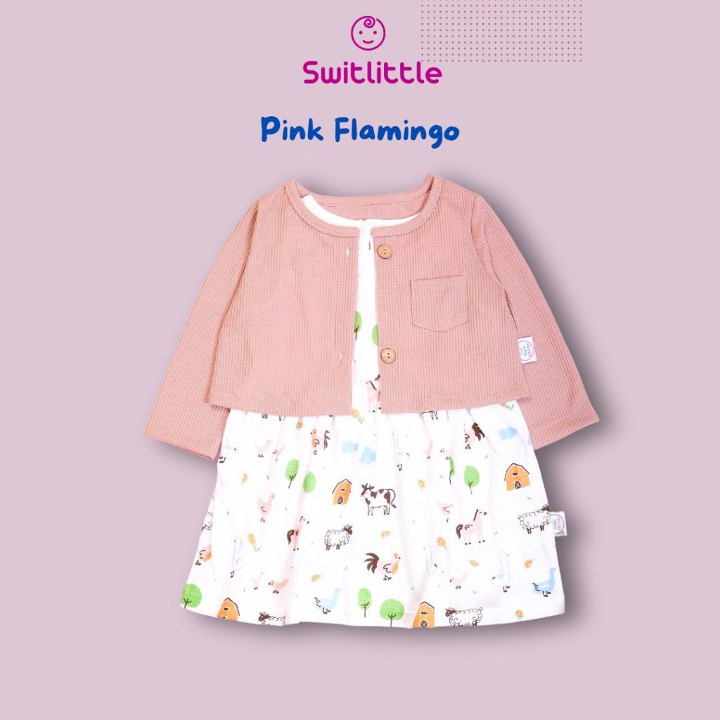 SWITLITTLE Custom Setelan Cardigan Bayi + Dress Bayi Setelan Baju Bayi 1- 5 tahun Pakaian Bayi Perem