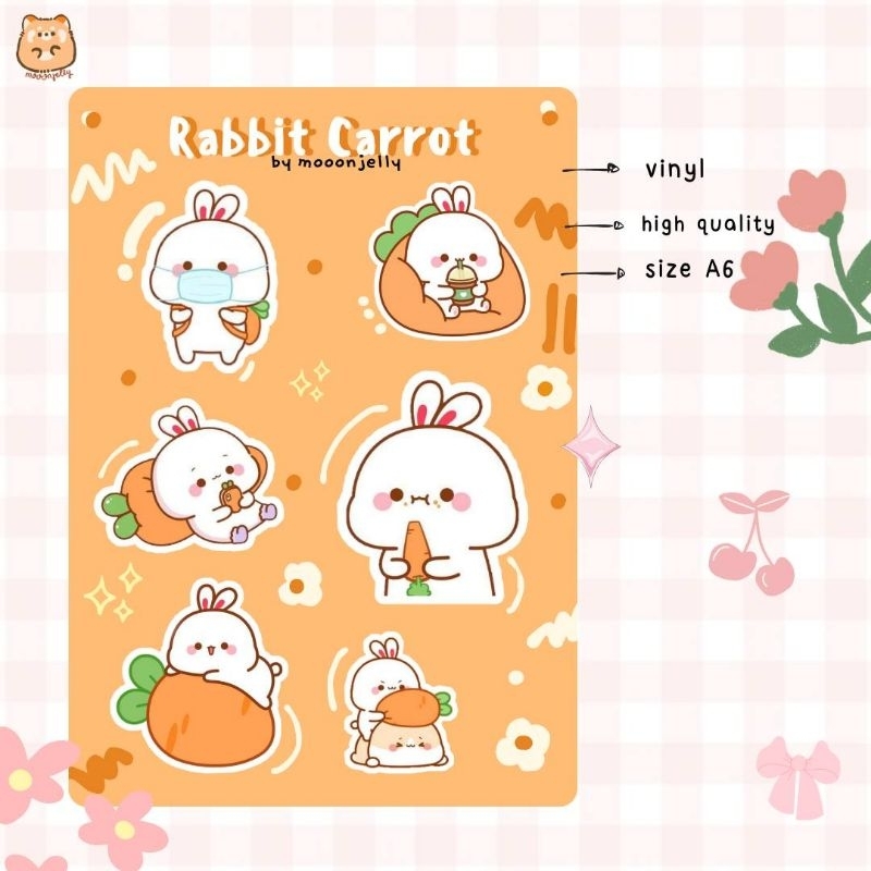 

rabbit carrot sticker sheets/ stiker sheets