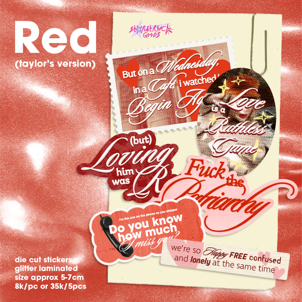 

[MIN Buy 3pcs] Red (Taylor's Version) - Taylor Swift Stickers