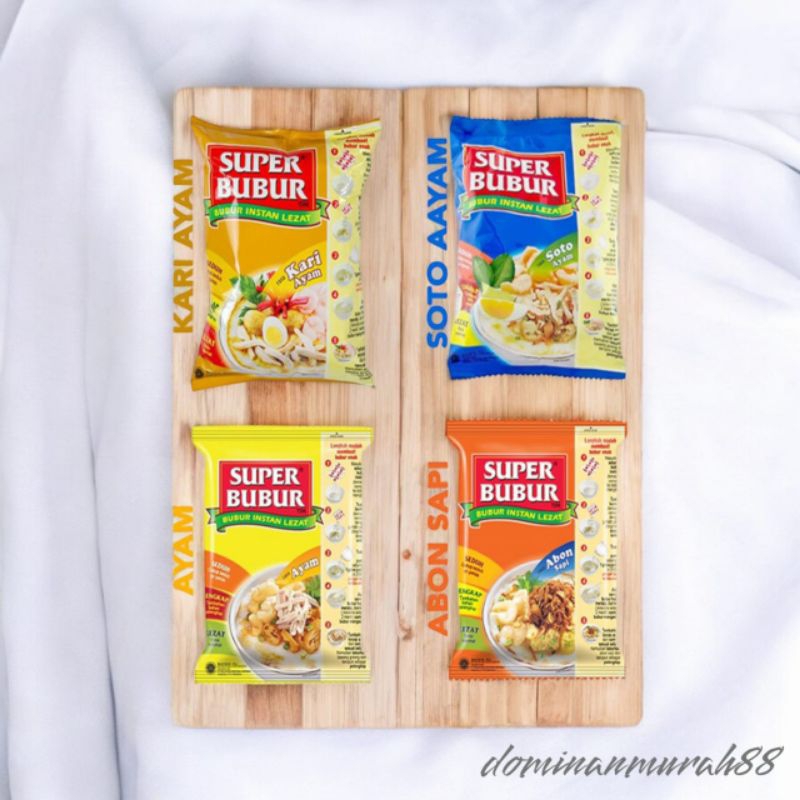 

SUPER BUBUR INSTAN KEMASAN 45 GRAM / BUBUR INSTAN SIAP SAJI