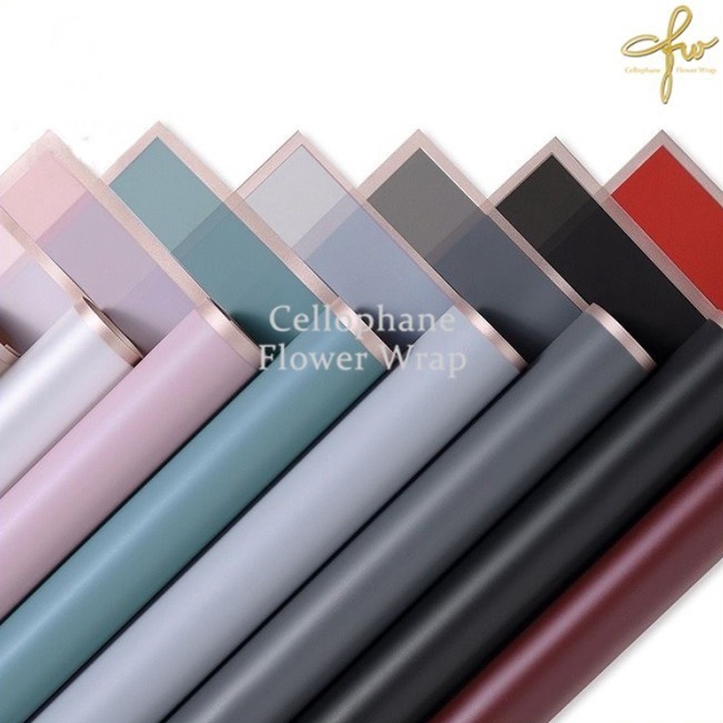 

Paket Murah ISI 2 Kertas Buket Gold Line Transparant Color Cellophane Flower Wrapping