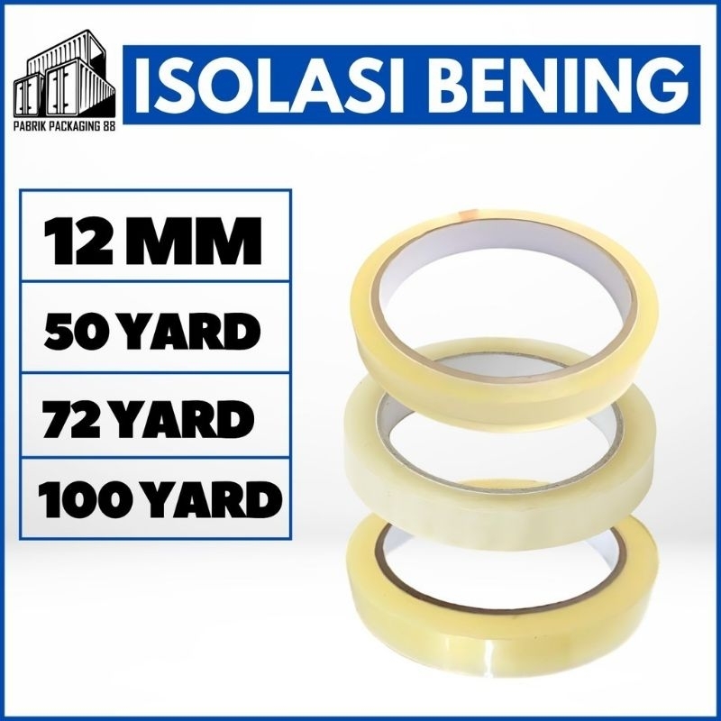 

Lakban Bening / Selotip / isolasi 12mm Kecil Harga 1 Rol