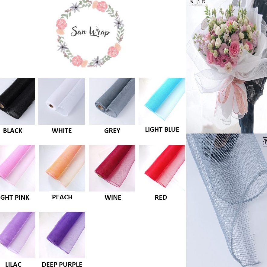 

Diskon Istimewa Polynet Mesh Roll Tile Jaring Flower Wrapping Paper Polynet KOREA Florist Supply